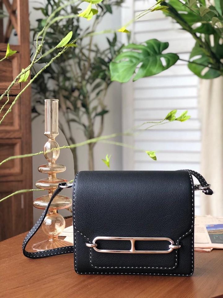 Replica Hermes Roulis Mini 19cm Swift Calf Togo Leather Shoulder Bag Black