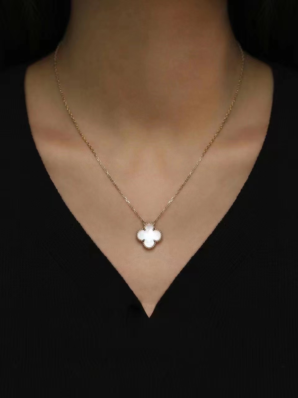 Van Cleef Necklace Dupe, Clover Necklace, Vintage Alhambra pendant