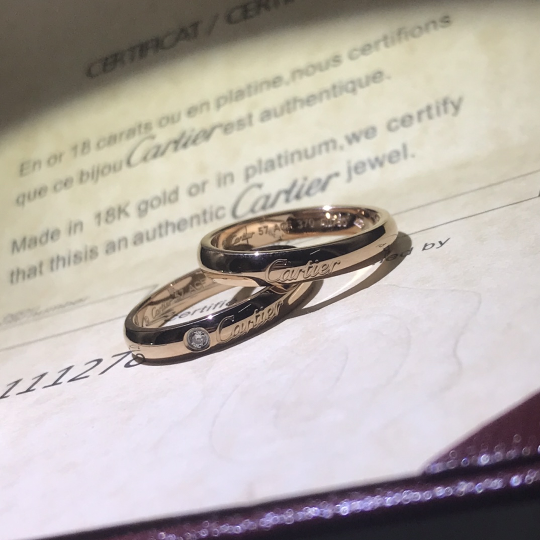 Cartier Ring with One Diamond, C DE CARTIER WEDDING BAND