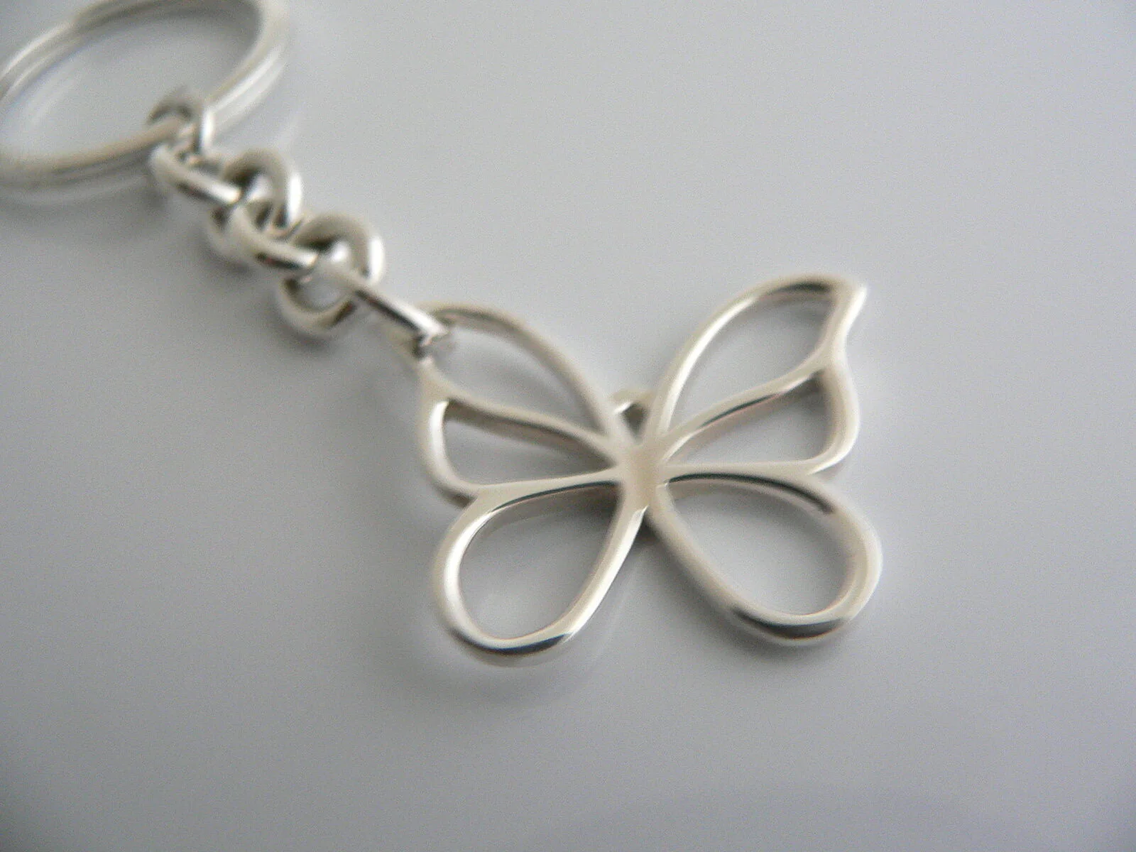 Tiffany & Co Silver Butterfly Key Ring Keychain Gift Rare Nature Lover