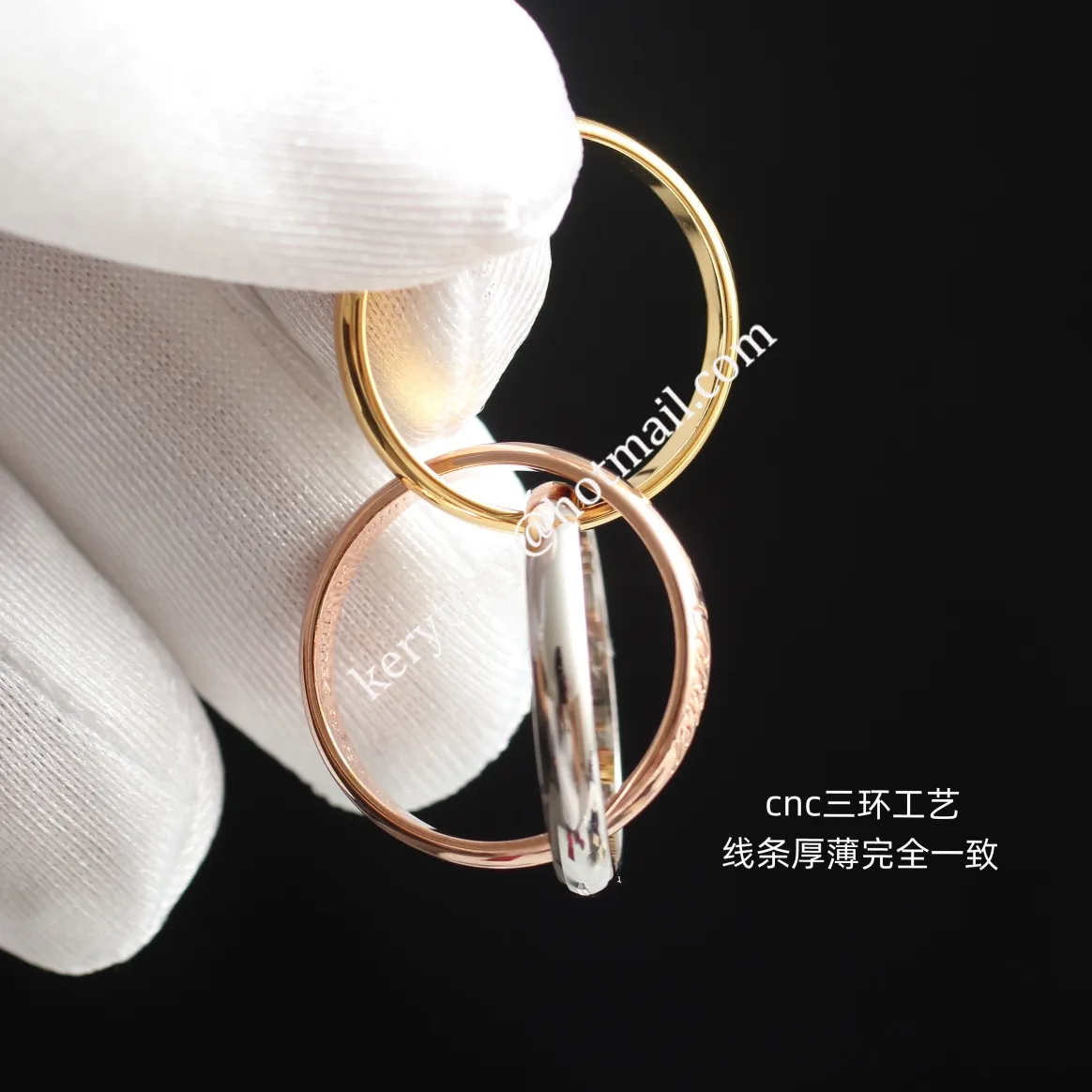 2020 New Style Trinity De Cartier Classics Ring White Gold/Yellow Gold/Pink Gold with Diamonds B4052700 Low Price