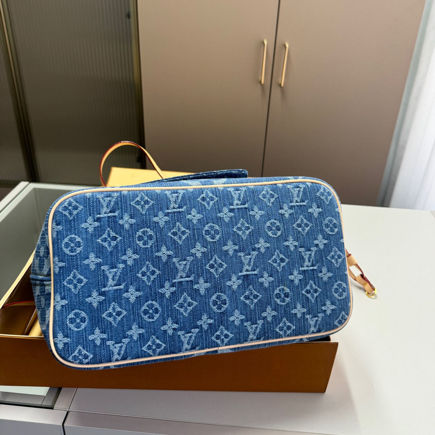 Louis Vuitton LV Denim Neverfull Shoulder Bag Handbag (Replica)