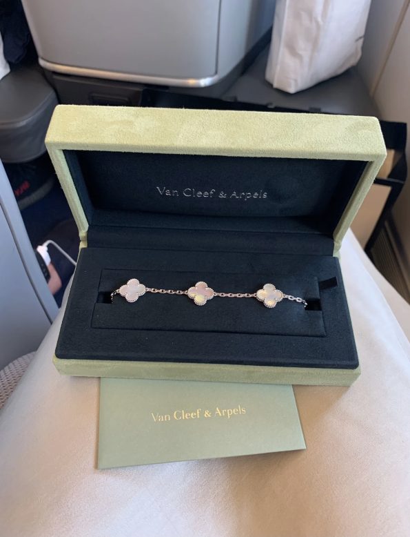 Van Cleef Bracelet Dupe, White Clover Bracelet, White Gold