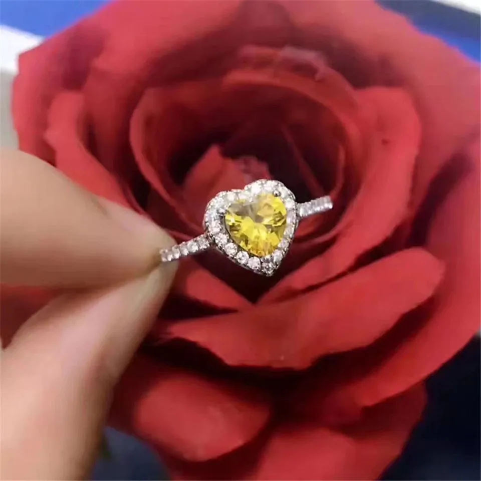 Tiffany Soleste Heart-shaped Ring Yellow/White Crystals Gorgeous Jewelry New York Fashion 28681178