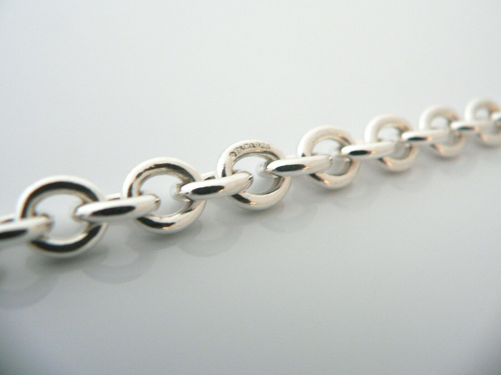 Tiffany & Co Silver Link Necklace Pendant Charm Chain Gift Love Statement Thick