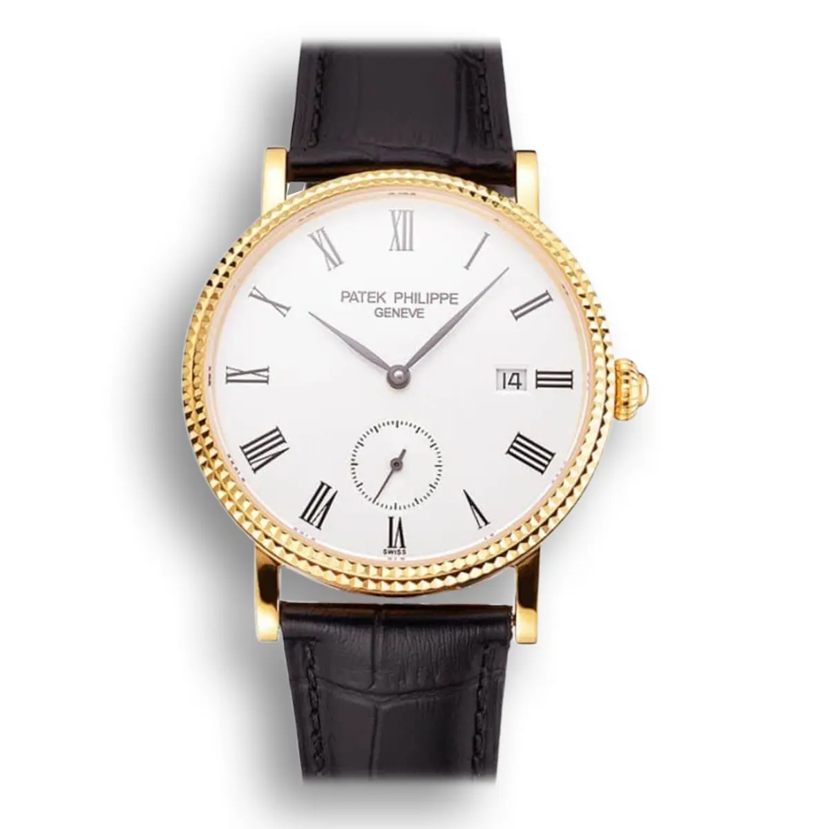 Calatrava Dial White 38 mm, Yellow Gold Plated