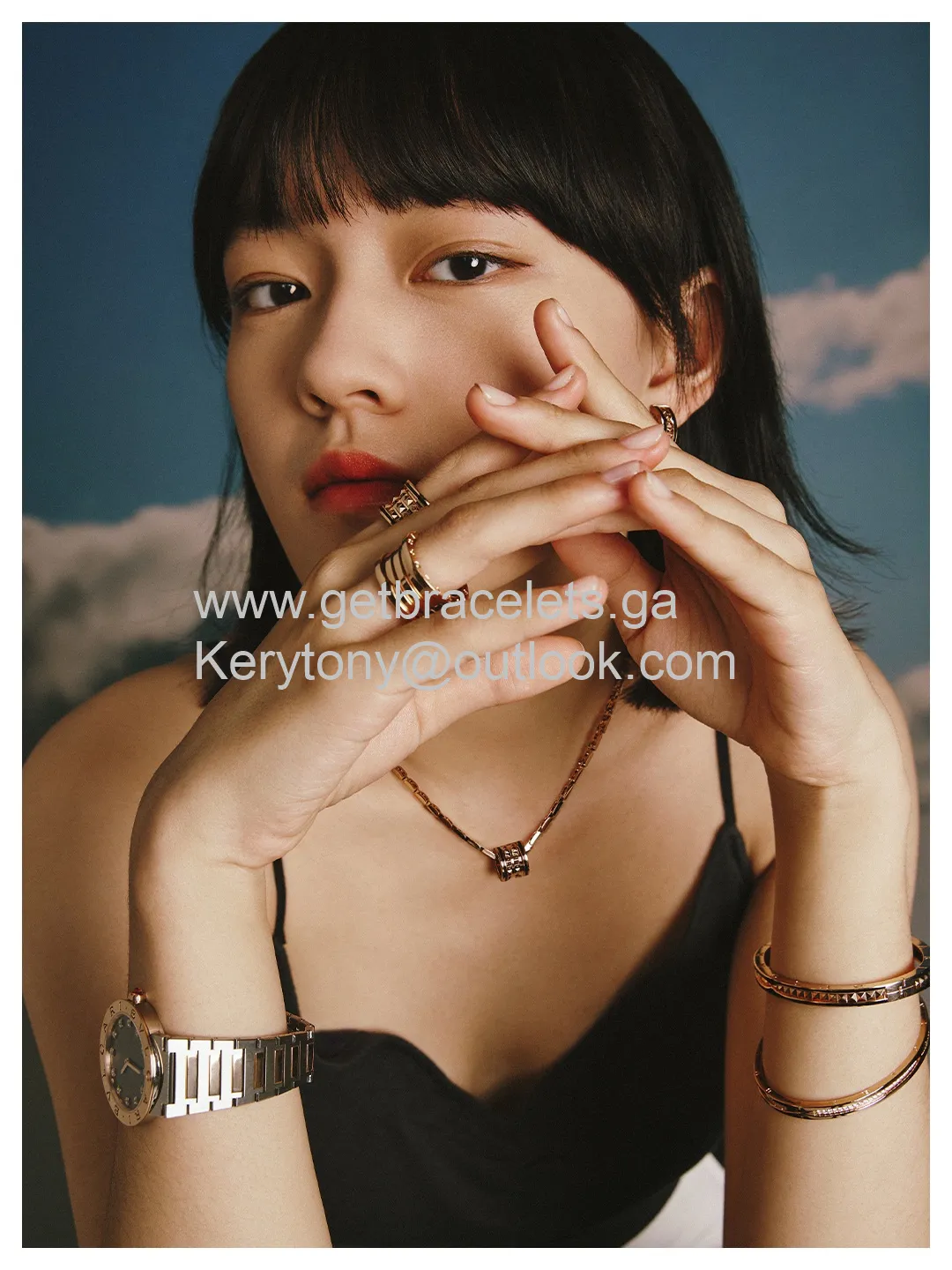 B.Zero1 Rock Necklace Rose Gold With Black Ceramic Copy