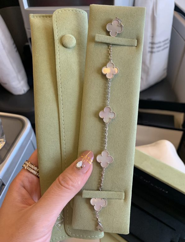 Van Cleef Bracelet Dupe, White Clover Bracelet, White Gold