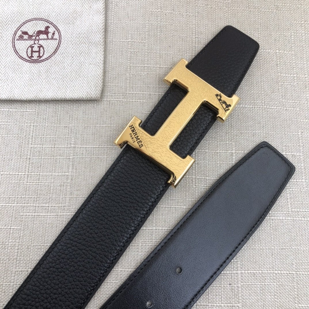 Hermes H Belt Buckle & Reversible Black For Women, Women Belt 380MM