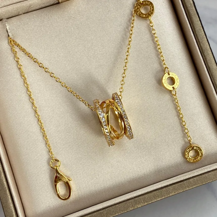 B.zero1 Design Legend 4-Band Necklace in Rose Gold Set with Pave Diamonds