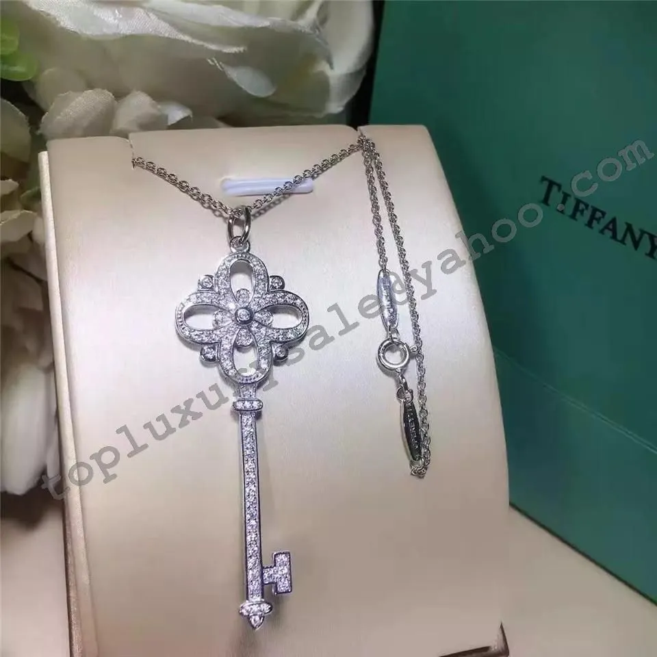 Hot Selling Replica Tiffany Keys Floret Key Pendant Necklace Diamonds Cheap Jewellery