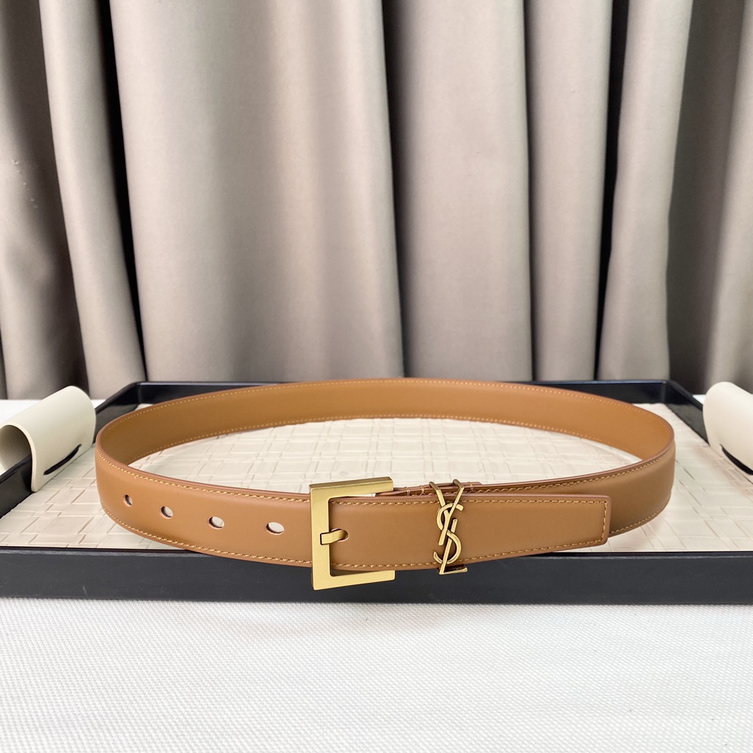 YSL Saint Laurent Leather Belts 1:1 Mirror Version