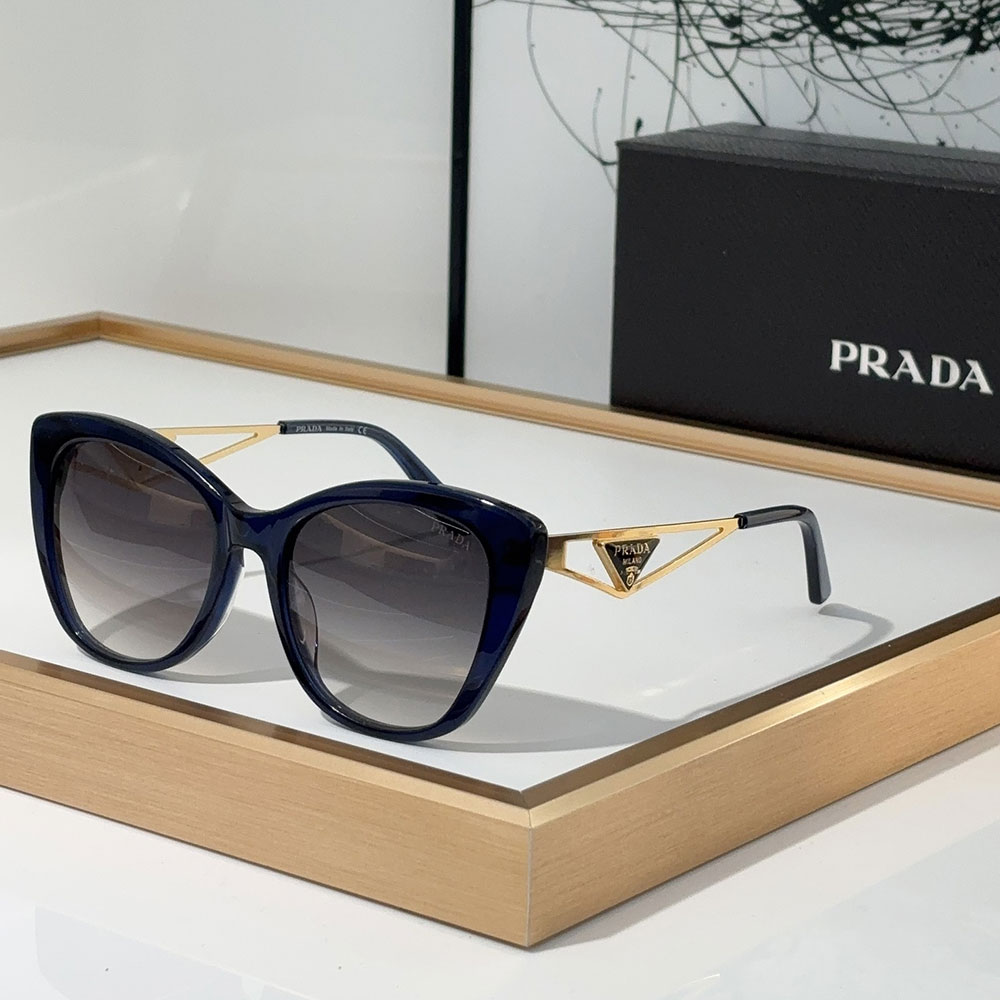 Prada Mirror leg Hollowed Out Stereoscopic Logo  sunglasses Top quality （Replica）