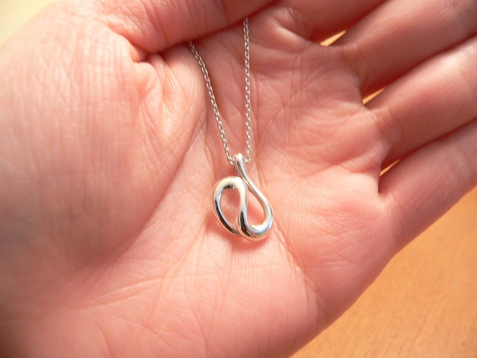 Tiffany & Co Wave Necklace Peretti Open Pendant Charm Chain Surf Sea Gift Love