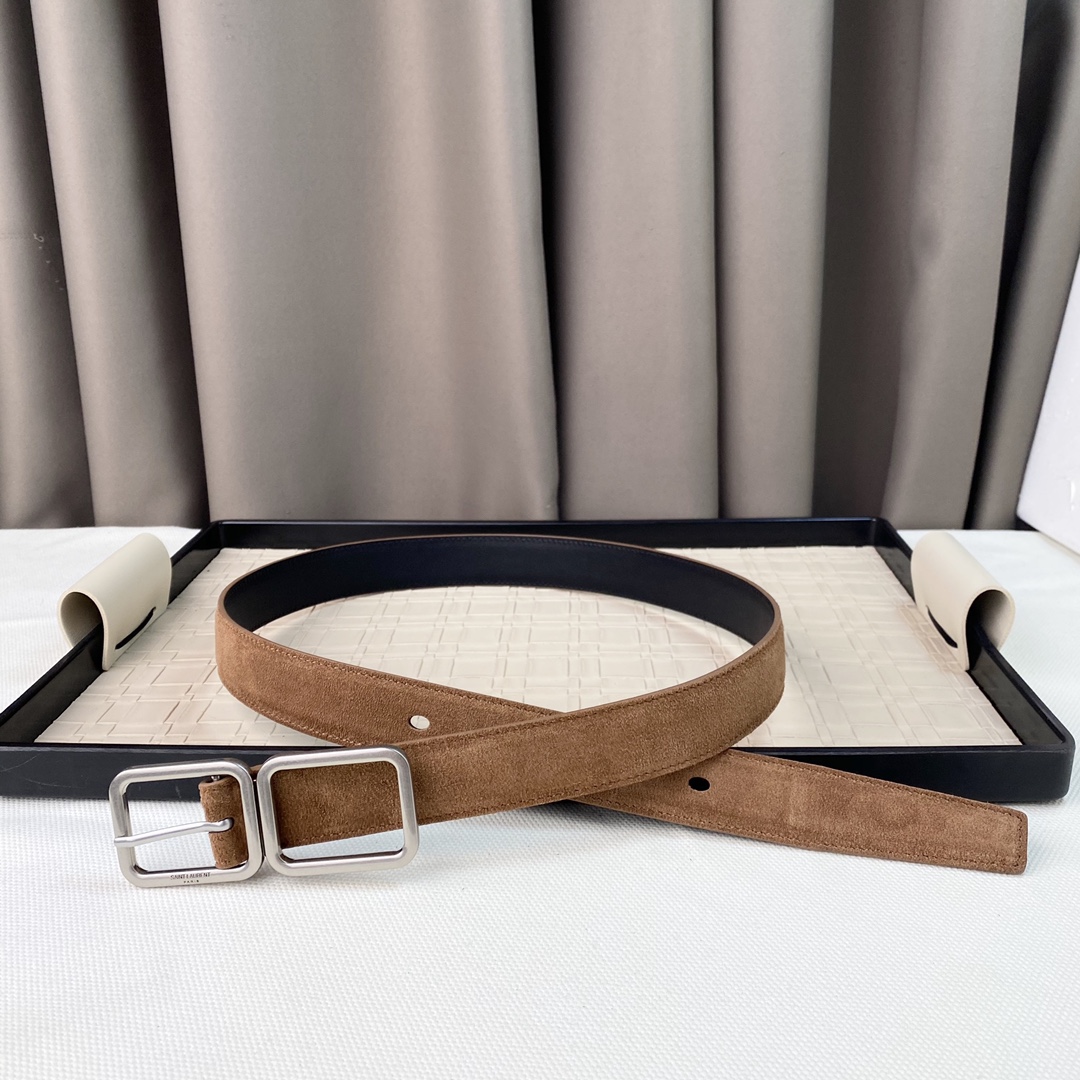 YSL Saint Laurent Leather Belts 1:1 Mirror Version