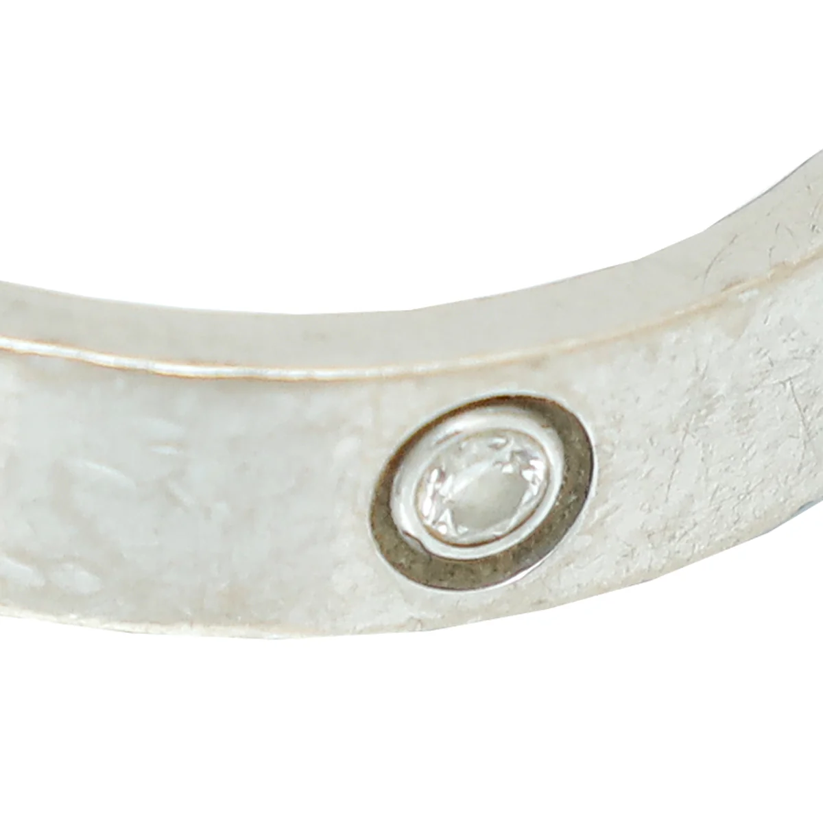 Cartier 18K White Gold Diamond Love Wedding Band Ring 53