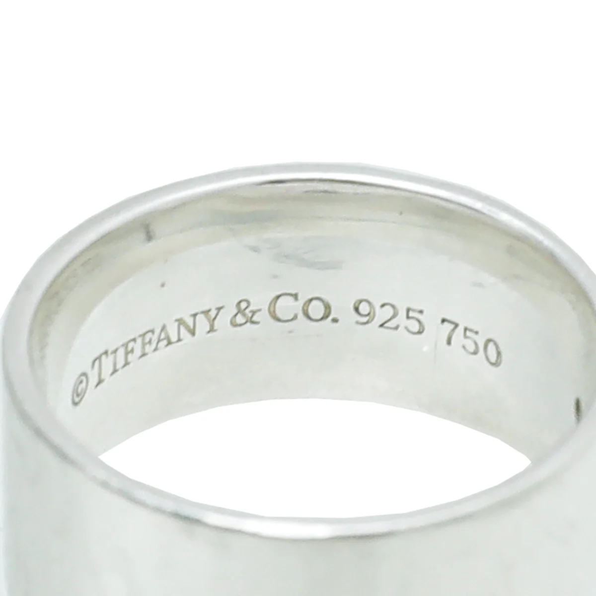 Tiffany & Co Silver Rose Gold Keyhole Heart Lock Ring 53