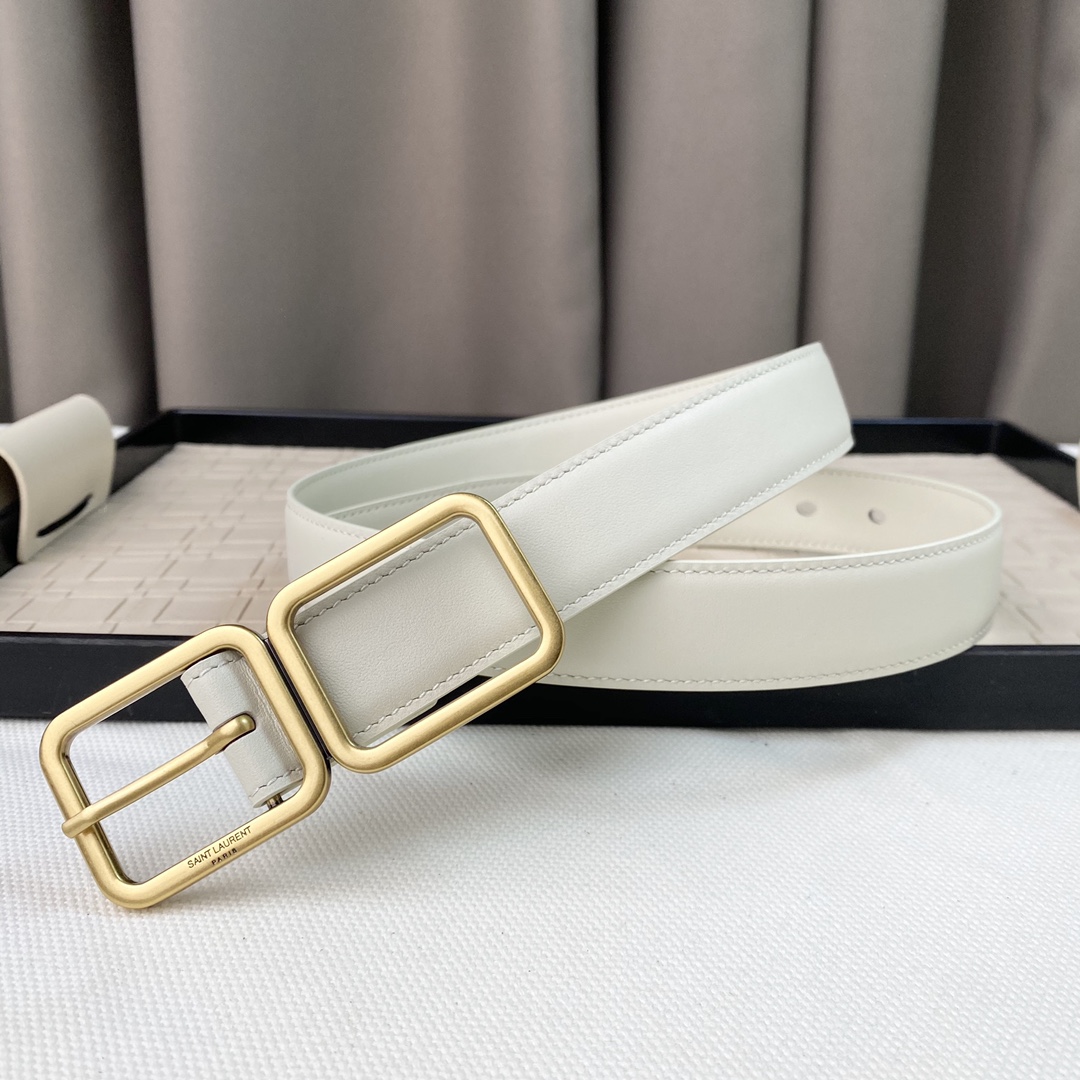 YSL Saint Laurent Leather Belts 1:1 Mirror Version