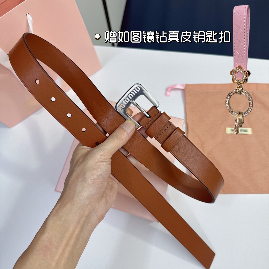 MiuMiu Leather Belts 1:1 Mirror Version