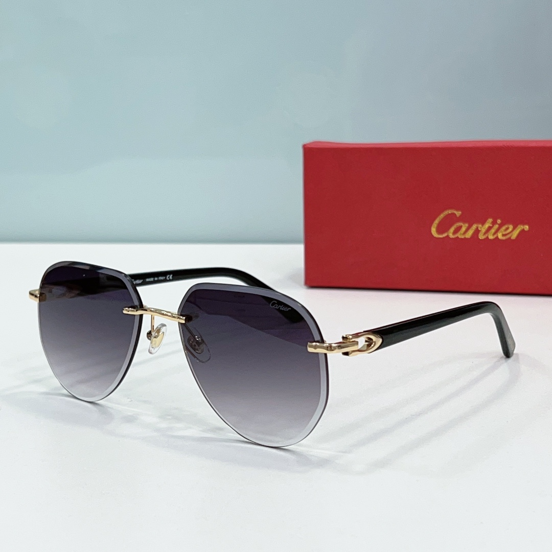 Cartier  Metal Leg Rimless sunglasses Top quality （Replica）
