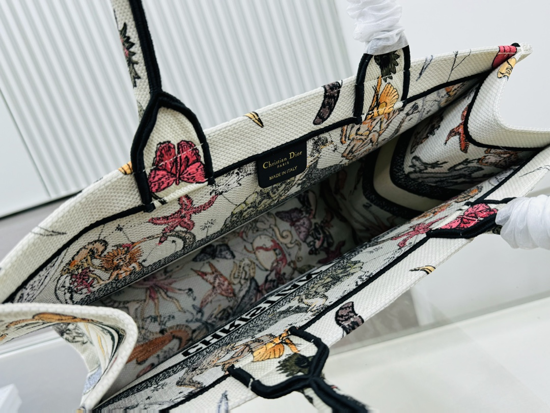 Dior Book Tote Embroider Large Shoulder Bag Handbag