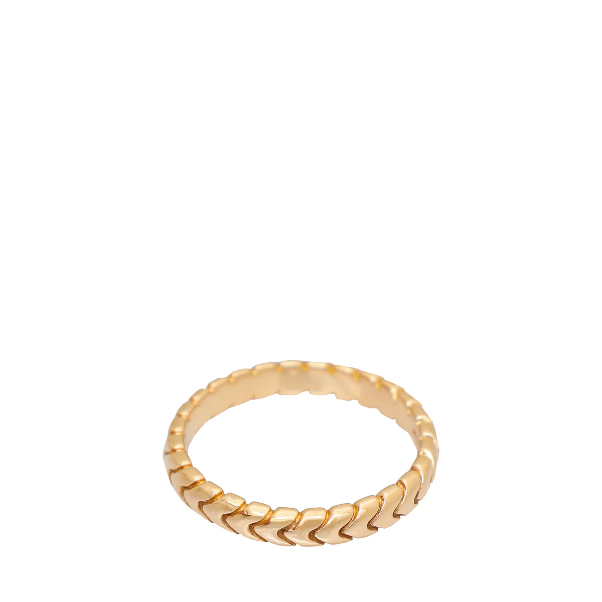 Bvlgari 18K Rose Gold Spiga Ring 50