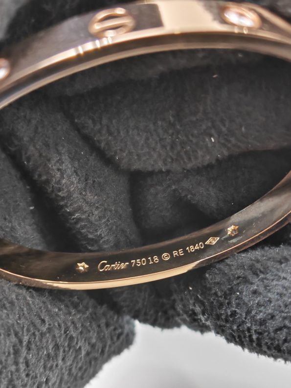 Cartier Love Bracelet Dupe, Rose Gold, Four Diamonds