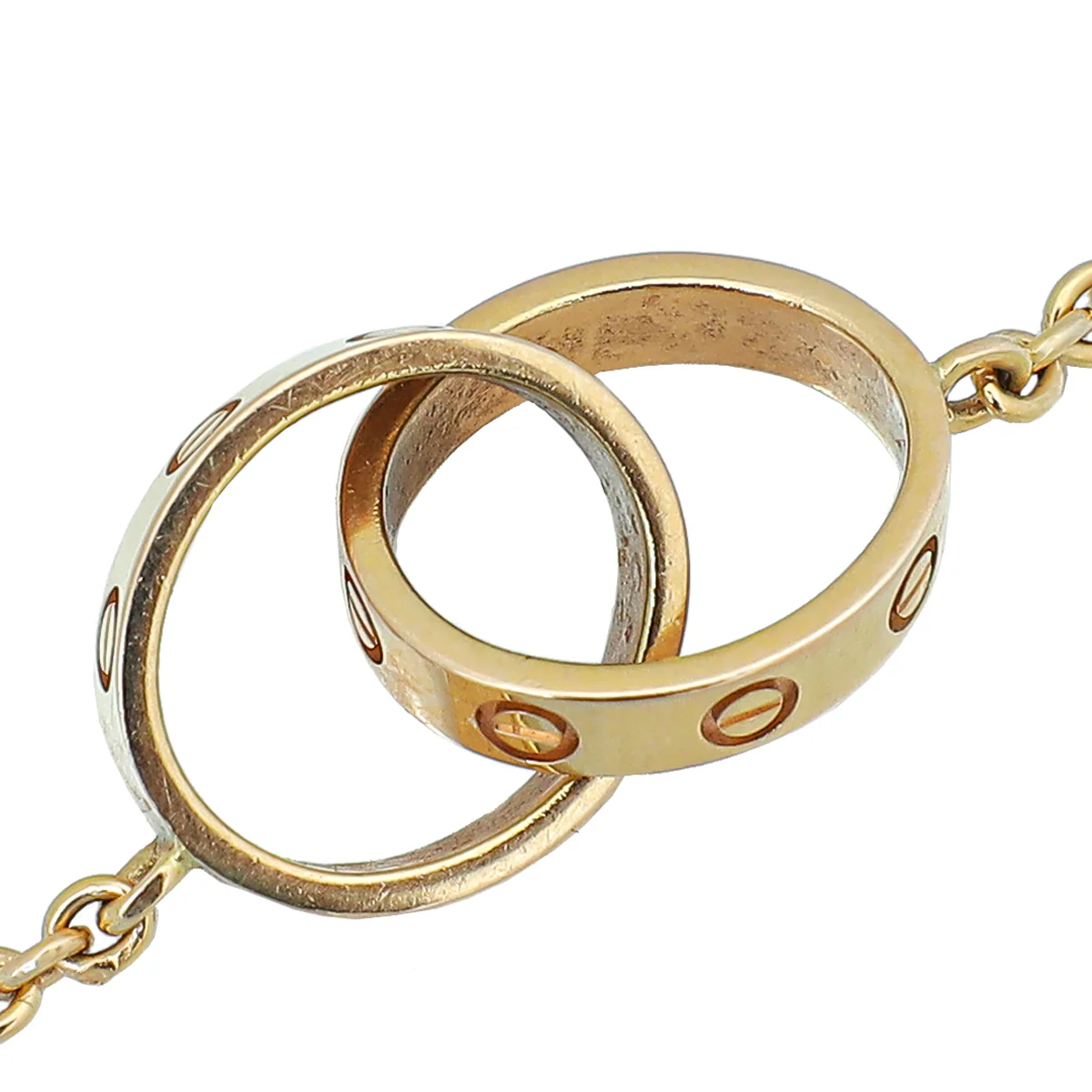 Cartier 18K Pink Gold Love Hoops Chain Bracelet