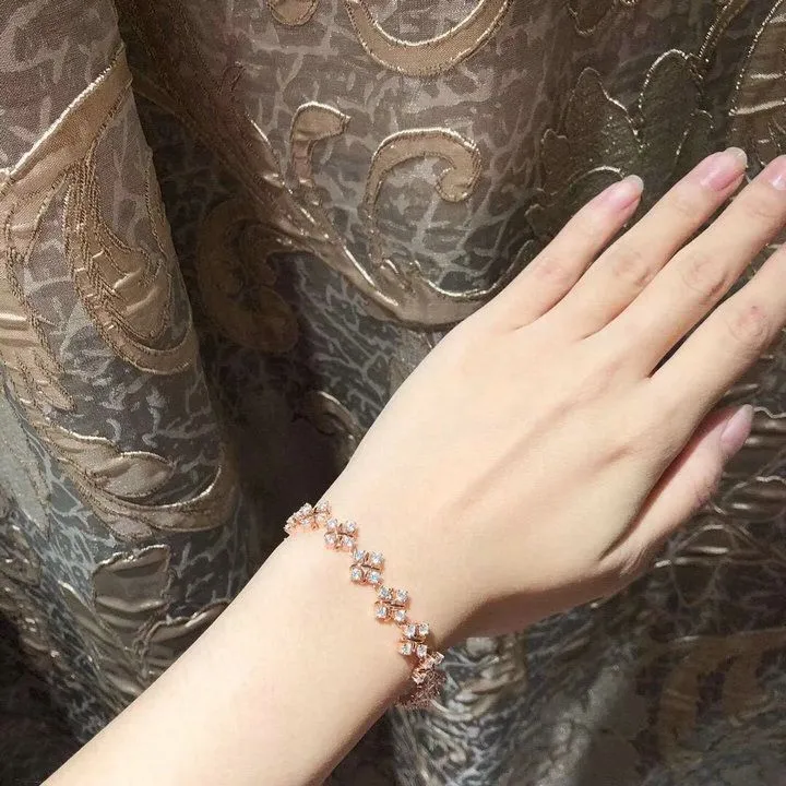 Tiffany Schlumberger Lynn Bracelet Pink/Yellow Gold Silver X Adornments Crystals Set Knockoff UK 12144245/19186482