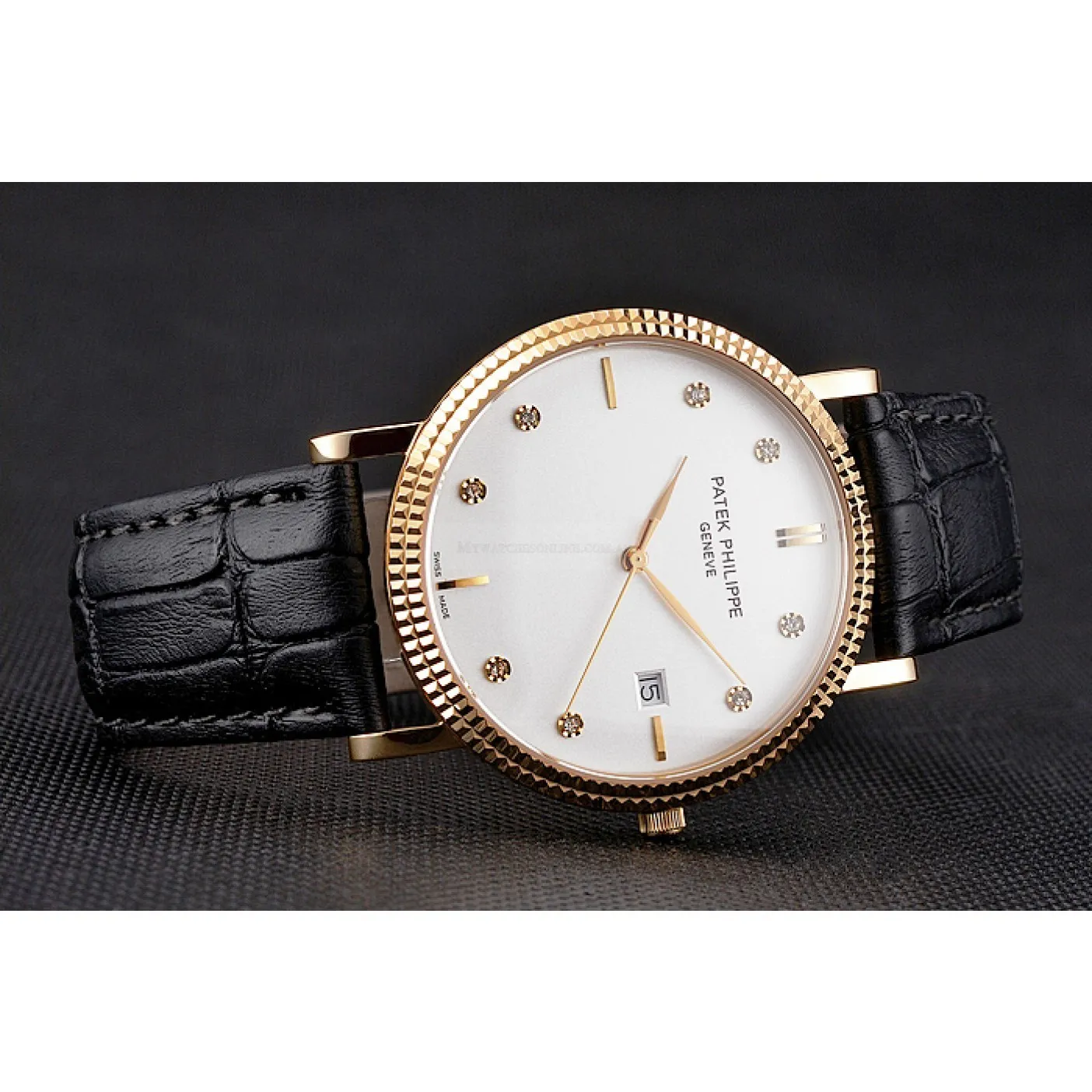 Calatrava Dial White 40 mm, Yellow Gold Plated