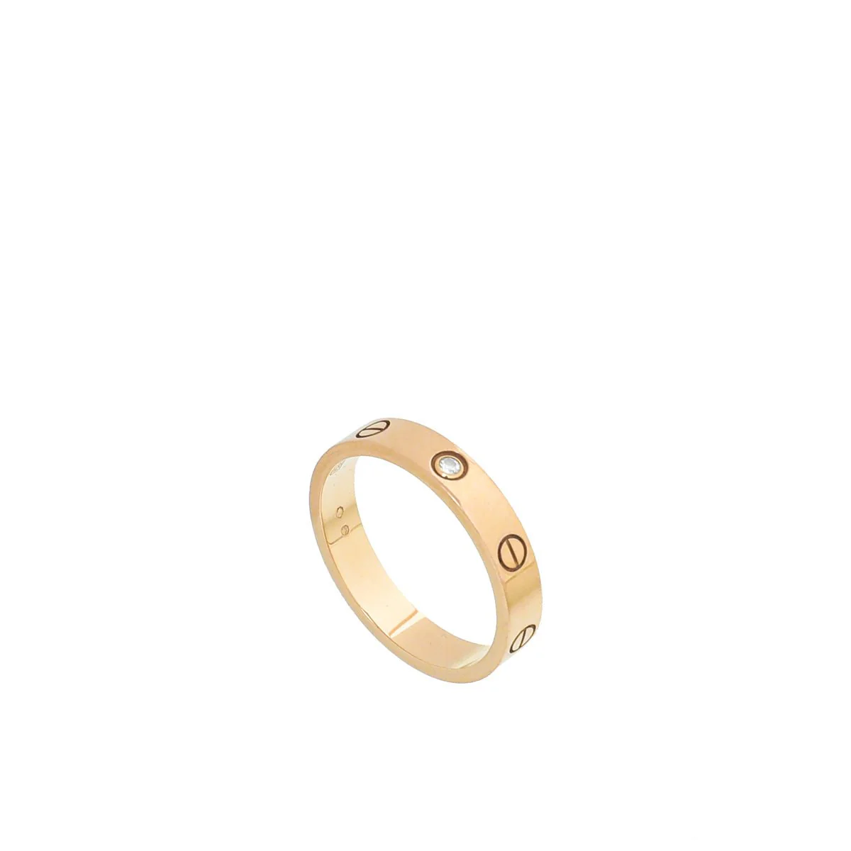 Cartier 18K Rose Gold 1 Diamond Love Wedding Band Ring 59