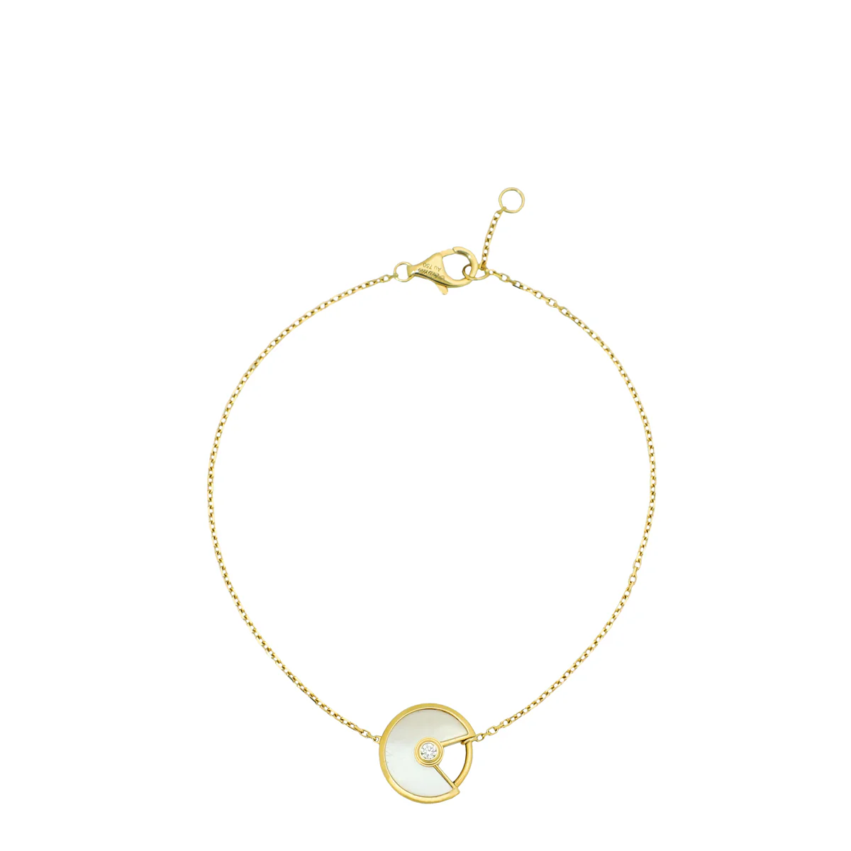 Cartier 18K Yellow Gold Diamond MOP Diamond Amulette XS Bracelet