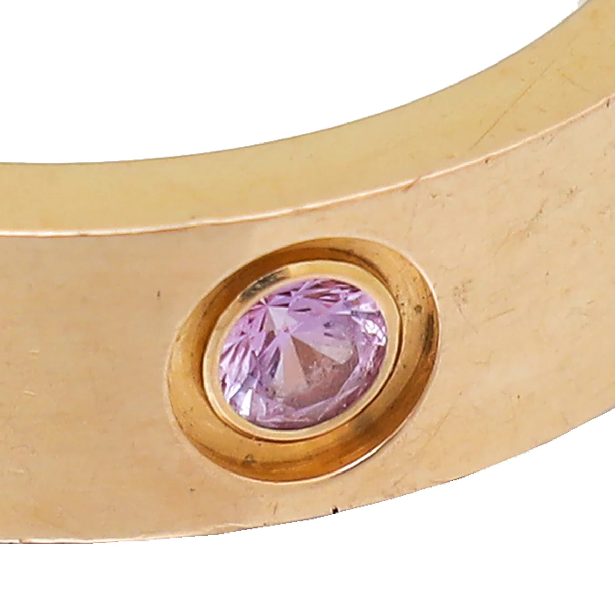 Cartier 18K Rose Gold Love 1 Pink Sapphire Ring 57