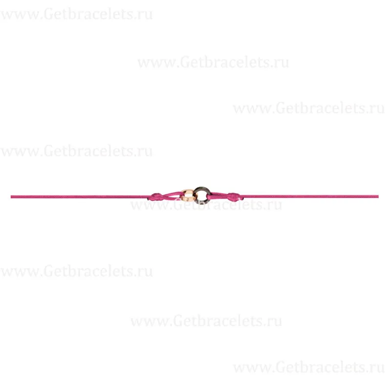Replica Cariter Love Bracelet Double Ring Pink Gold and Brown Ceramic B6040100