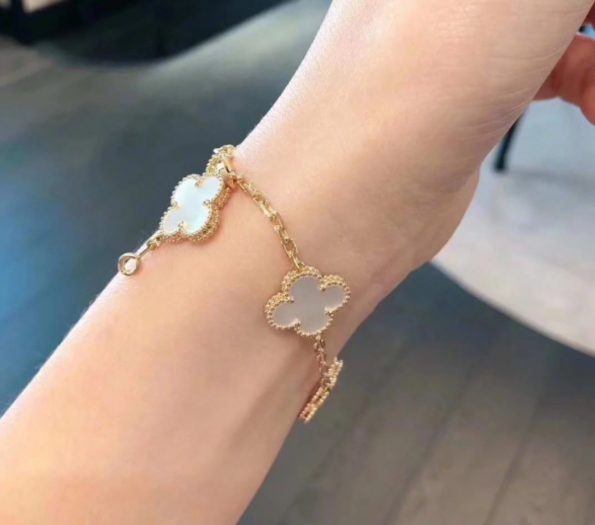 Van Cleef Bracelet Dupe, White Clover Bracelet