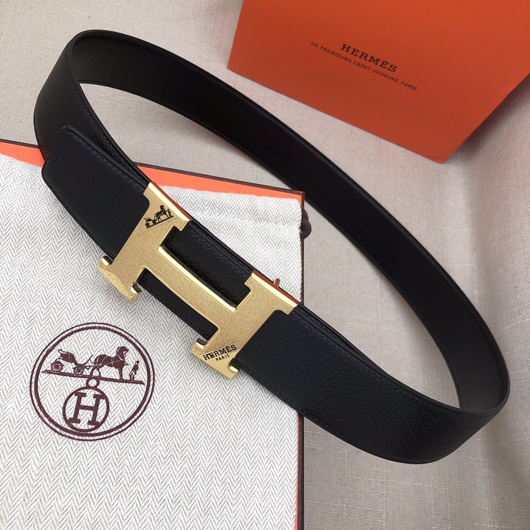 Hermes H Belt Buckle & Reversible Black For Women, Women Belt 380MM