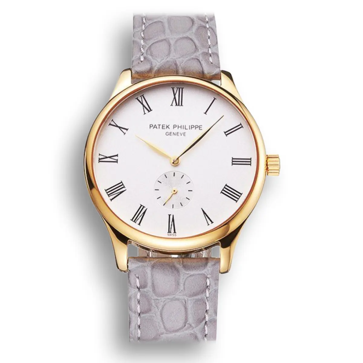 Calatrava Dial White 39 mm, Yellow Gold Plated