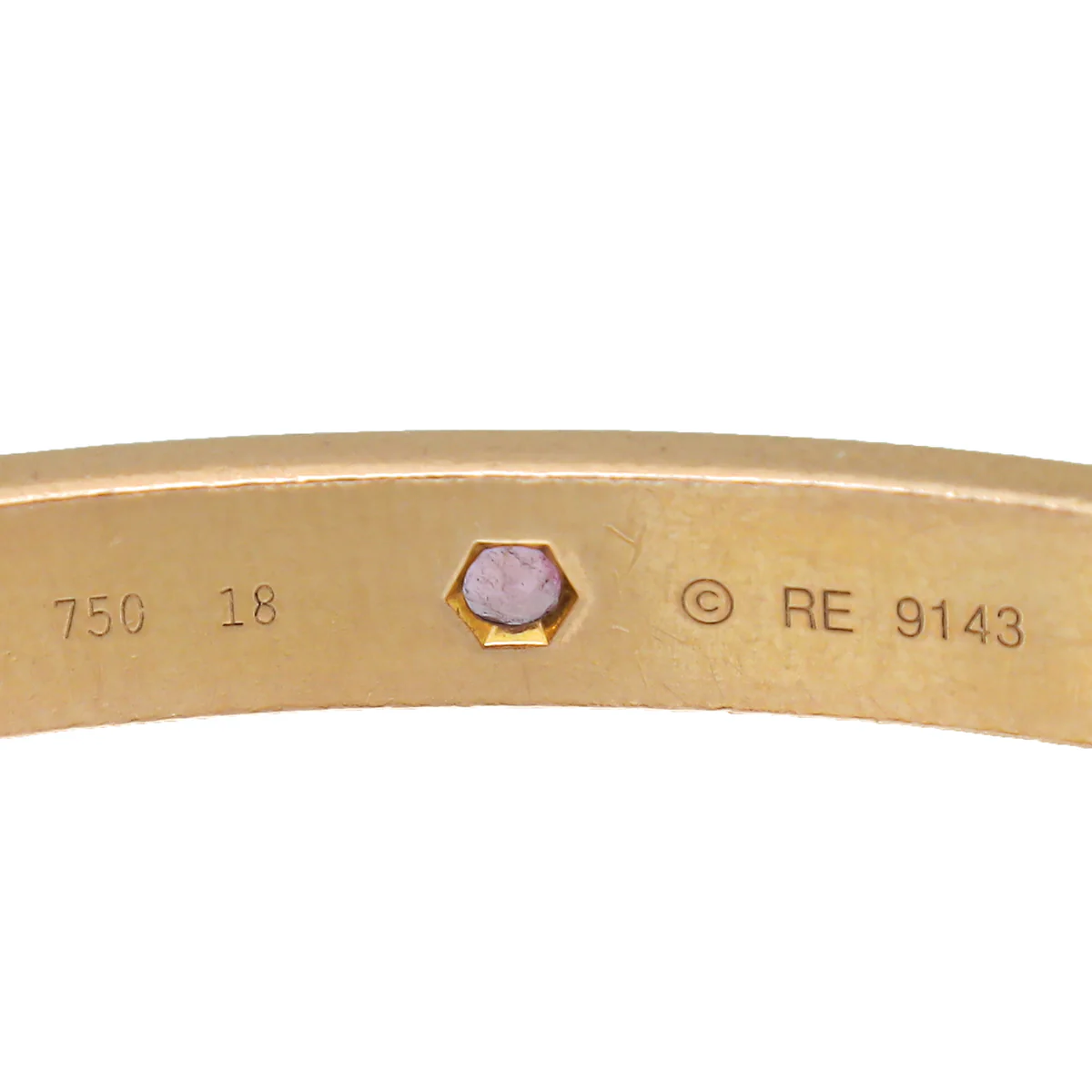 Cartier 18K Rose Gold Diamond Love Coloured Stones Bracelet 18