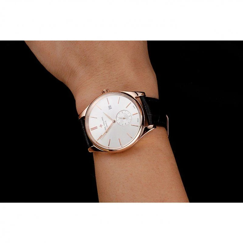 Calatrava Date Dial White 40 mm, Rose Gold Plated