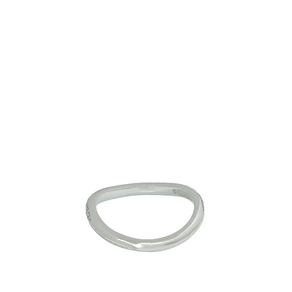 Cartier Diamond Platinum Trinity Ruban Wedding Band Ring 53