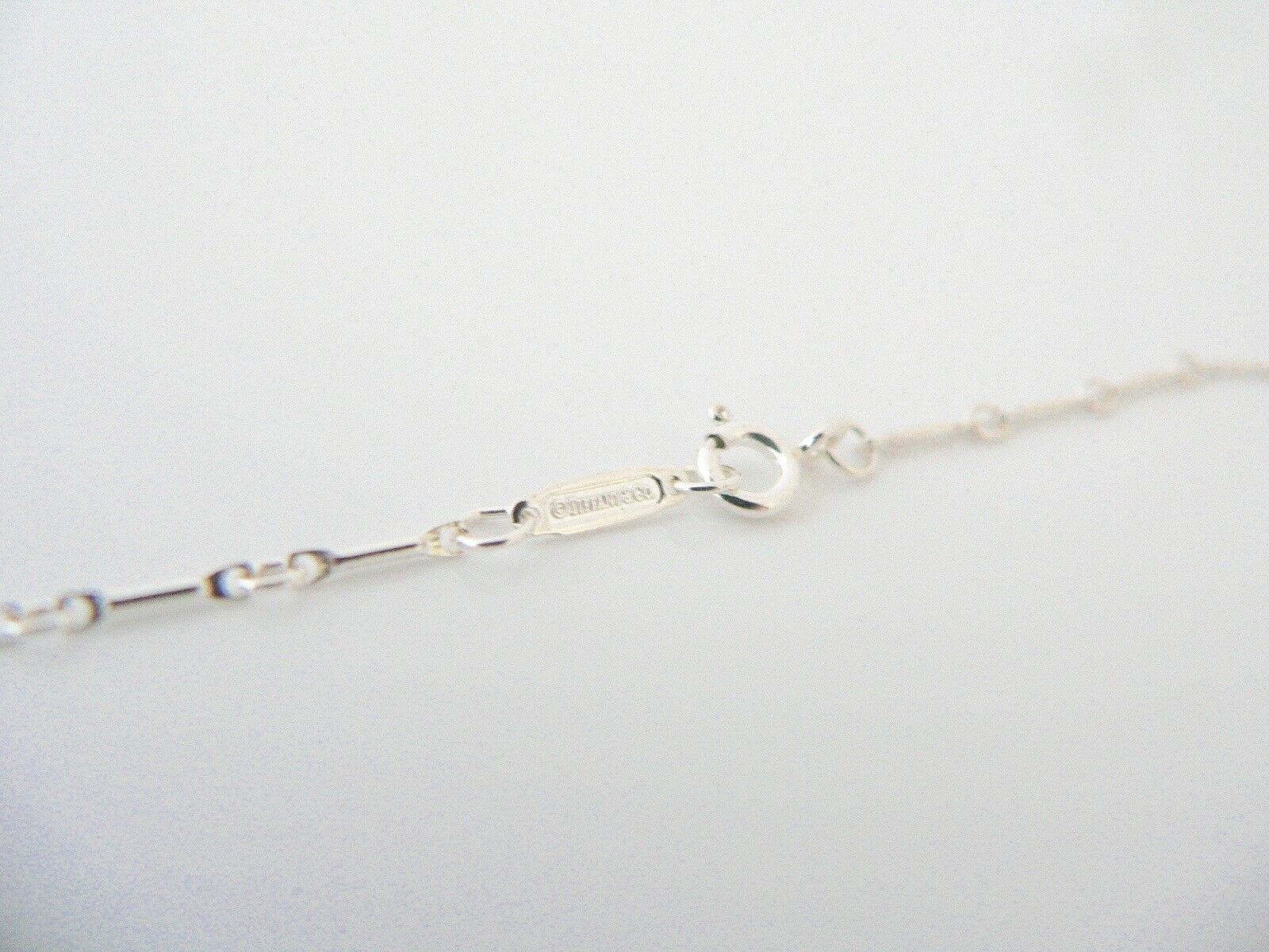 Tiffany & Co Silver Heart Necklace Pendant Charm 18 In Chain Puff Puffed Mint