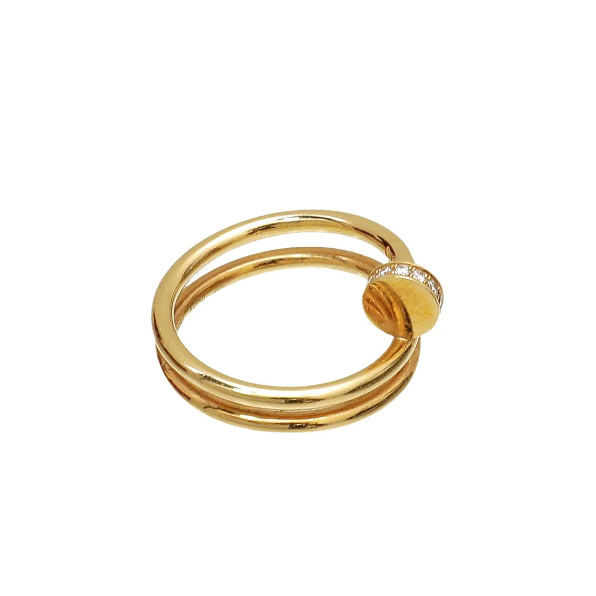 Cartier 18K Yellow Gold Diamond Juste Un Clou Ring 51