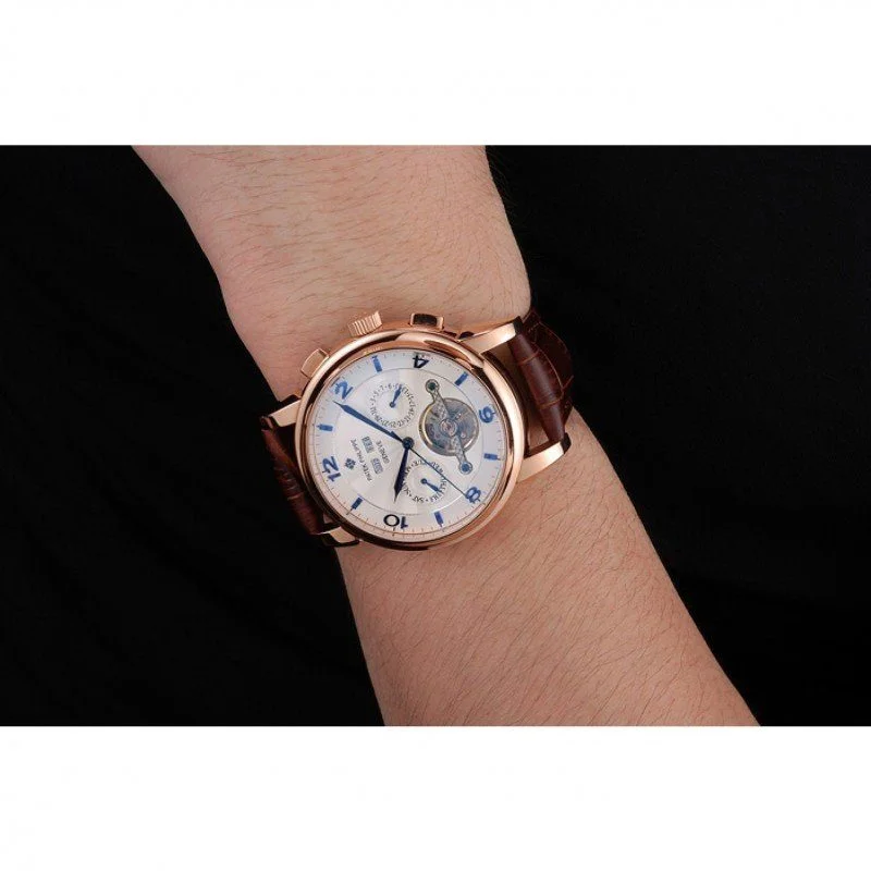 Perpetual Calendar Tourbillon Dial White 44 mm, Rose Gold Plated
