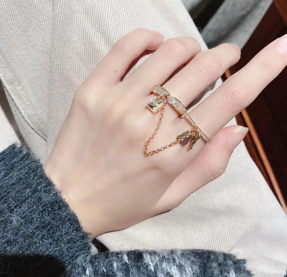 Hermes Full Diamond Connecting Ring