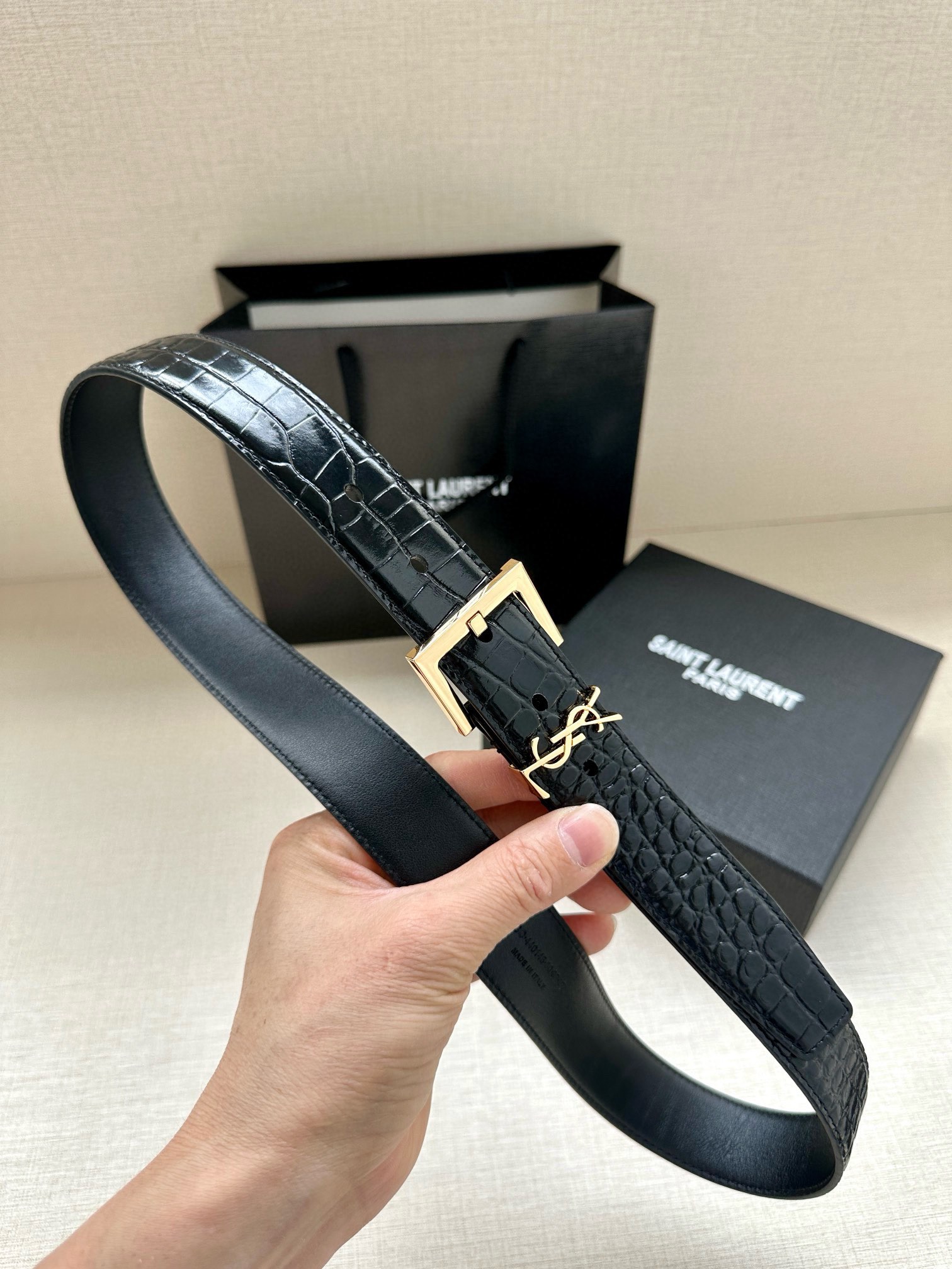 YSL Saint Laurent Leather Belts 1:1 Mirror Version