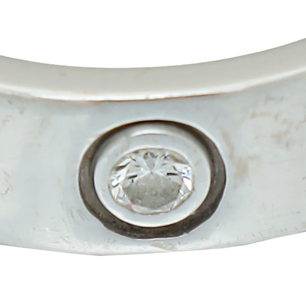 Cartier 18K White Gold 3 Diamonds Love Ring 53