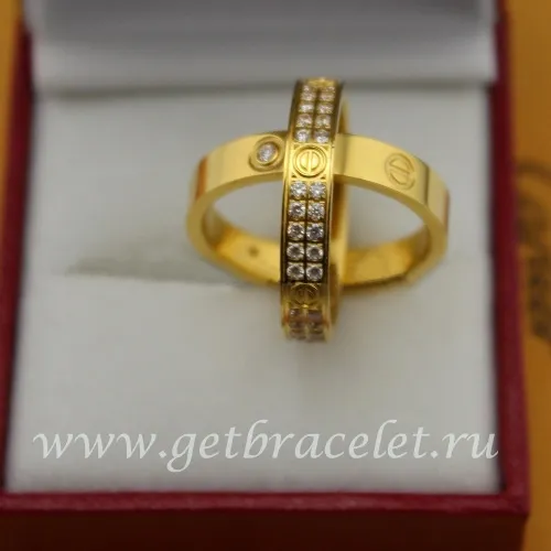 Fake Cartier LOVE Ring Yellow Gold Diamonds