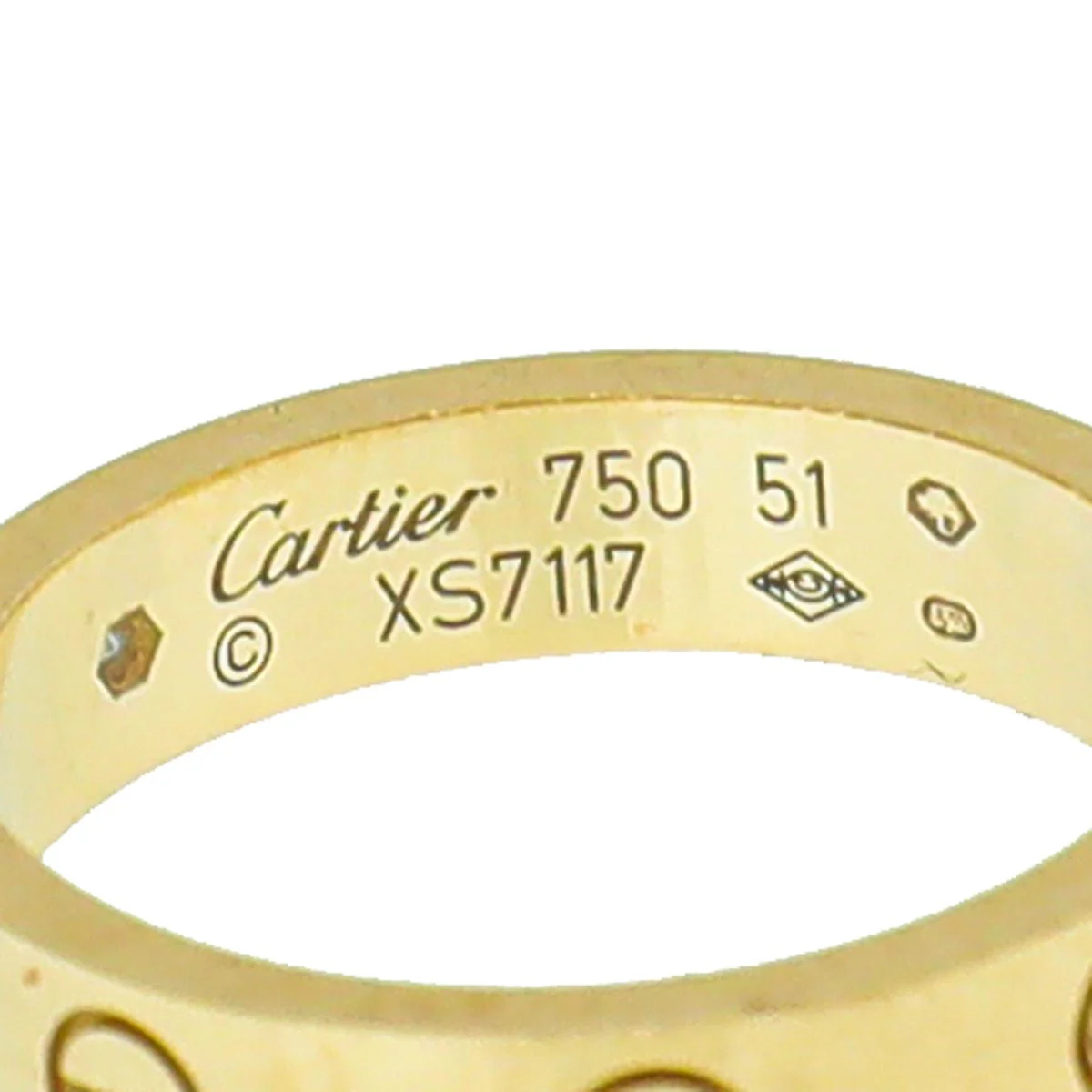 Cartier 18K Yellow Gold Diamond Love Wedding Band Ring 51