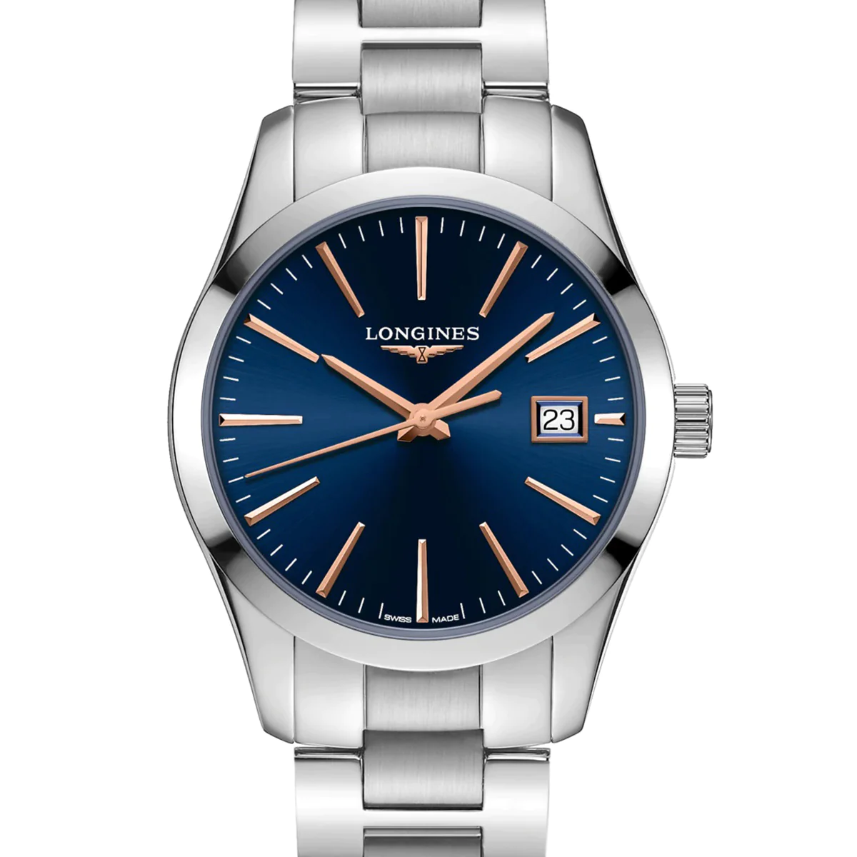 Conquest Classic 34MM Quartz Blue Dial Rose Markers Watch L23864926