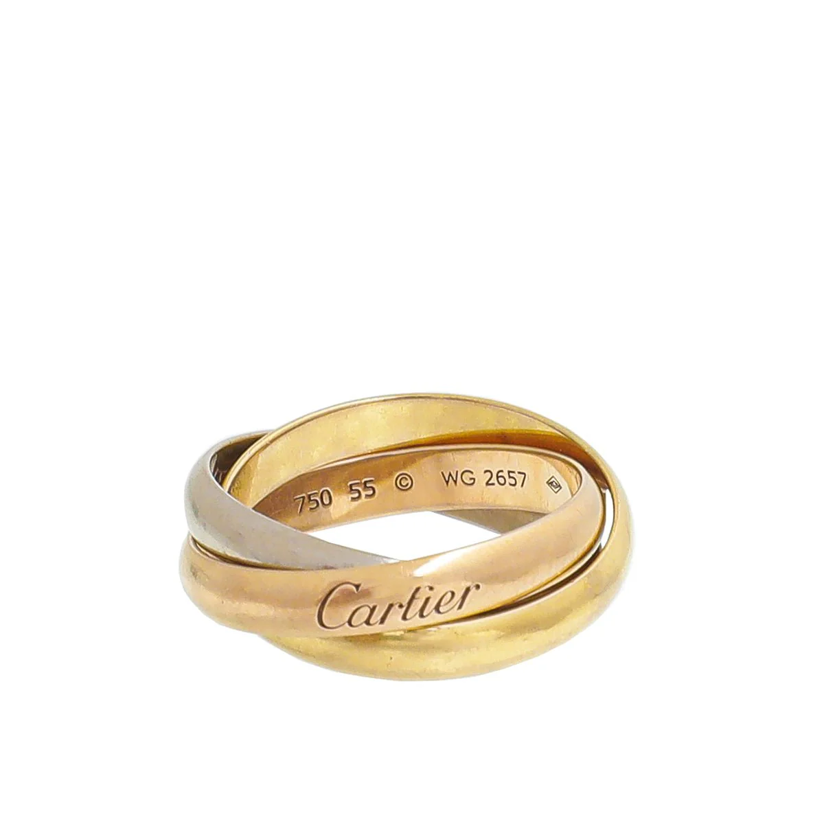 Cartier 18K Trinity Ring 55
